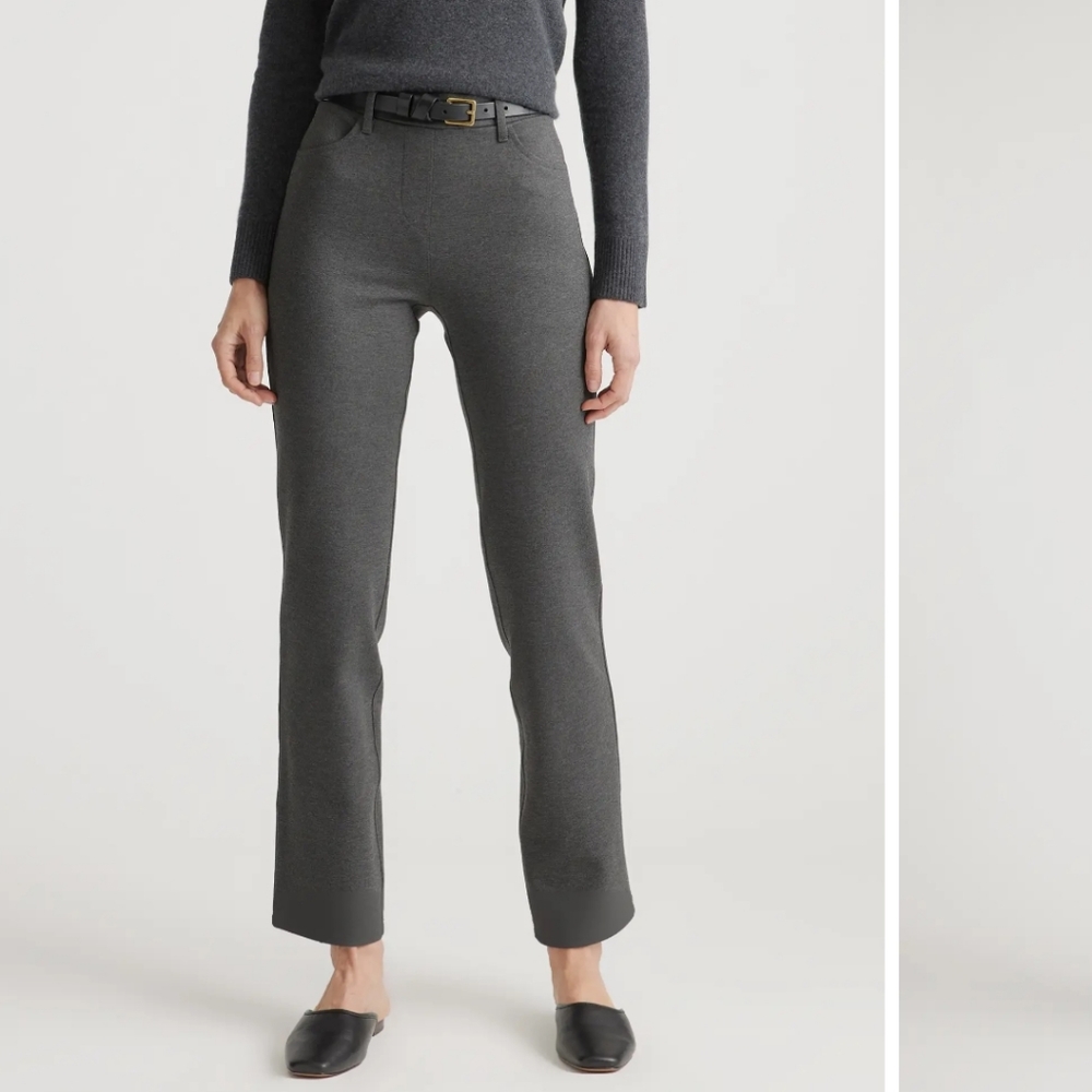 Quince Ultra Ponte Stretch 4 Pocket Pants in Gray
